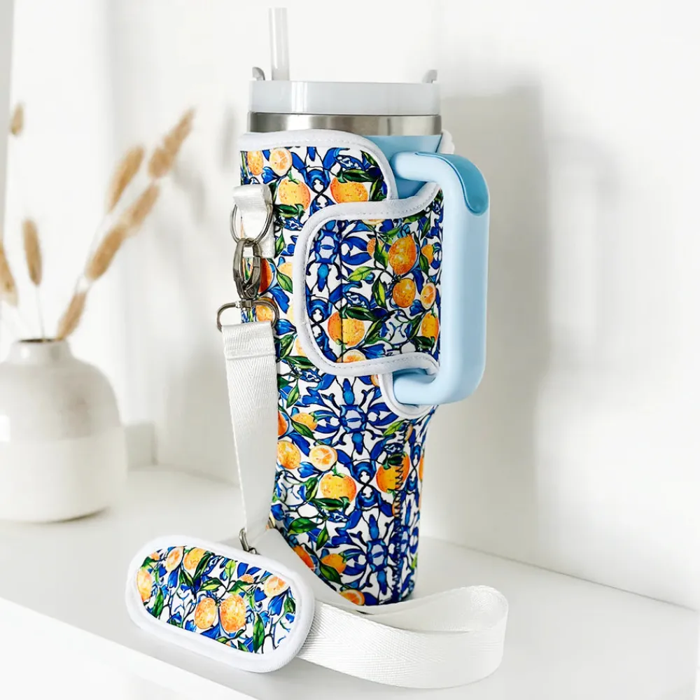 Cocopup Tumbler Carry Cases-Amalfi Lemon Tumbler Carry Case by Coconut Lane
