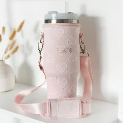 Cocopup Tumbler Carry Cases-Baby Pink Heart Tumbler Carry Case by Coconut Lane