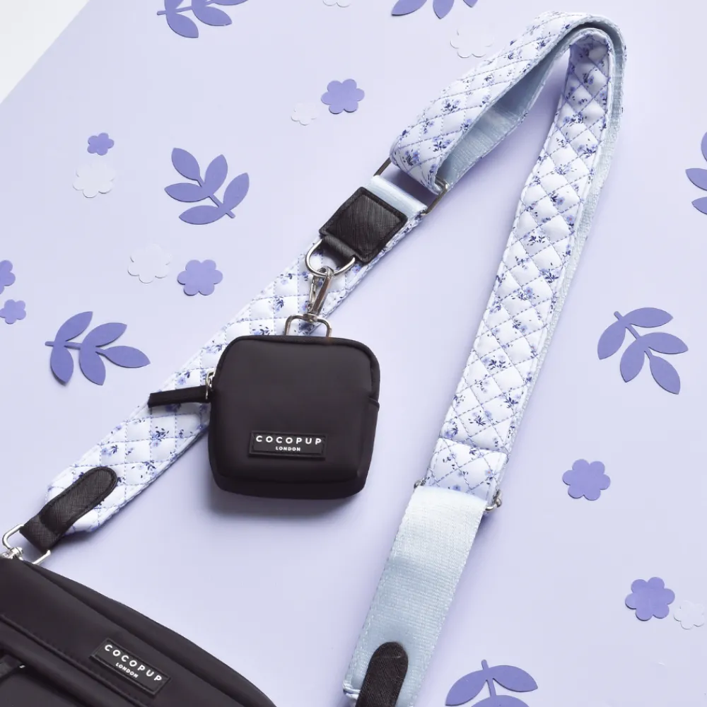 Cocopup Bag Straps-Bag Strap - Quilted Ditsy Floral Periwinkle