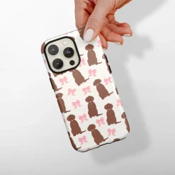 Cocopup Tough Phone Cases-Bows & Besties Tough Phone Case - Chocolate Labrador