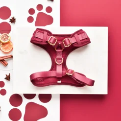 Cocopup Adjustable Neck Harnesses-Cable Knit Jumper Adjustable Neck HARNESS - Mulled Pup Wine