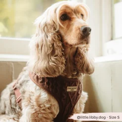 Cocopup Adjustable Neck Harnesses-Cable Knit Jumper Adjustable Neck HARNESS - Hot Coco
