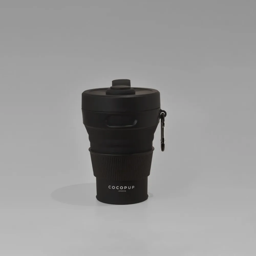 Cocopup Collapsible Water Bottles & Cups | Collapsible Coffee Cups-Collapsible Coffee Cup - Black