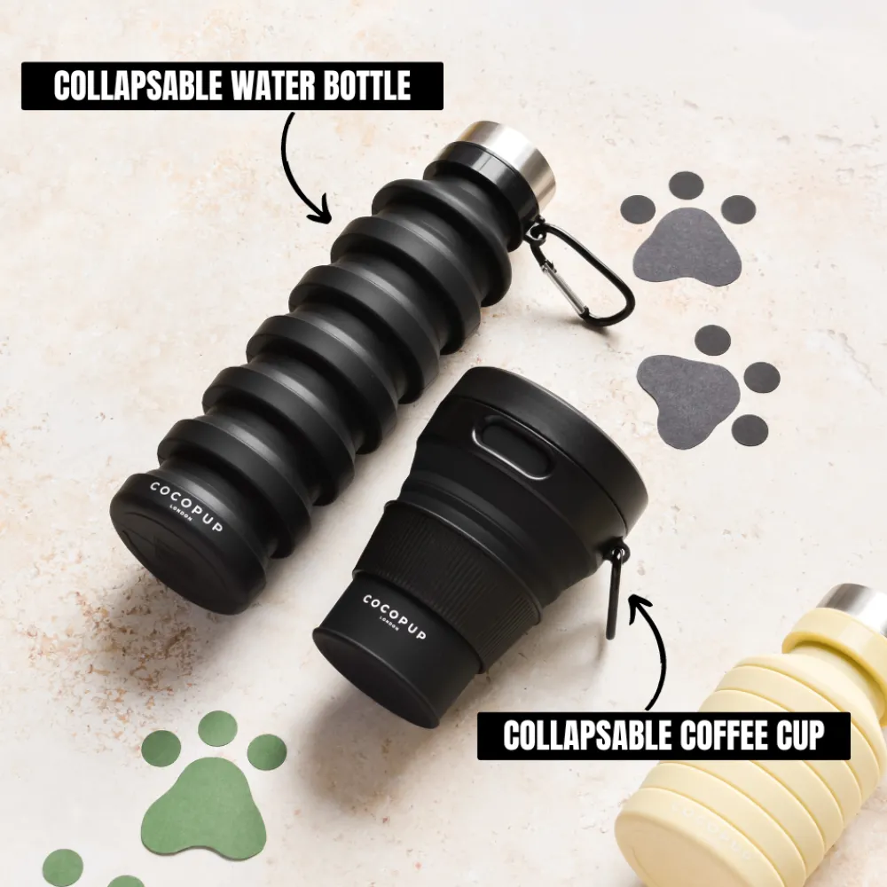 Cocopup Collapsible Water Bottles & Cups | Collapsible Coffee Cups-Collapsible Coffee Cup - Black