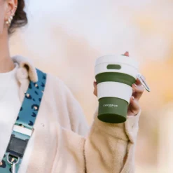Cocopup Collapsible Water Bottles & Cups | Rucksack Accessories-Collapsible Coffee Cup - Khaki