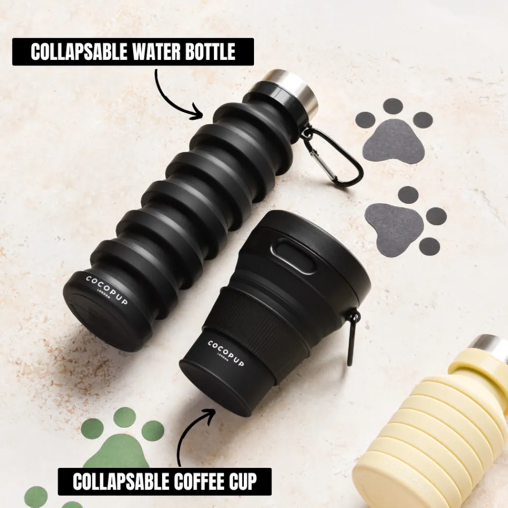Cocopup Collapsible Water Bottles & Cups | Collapsible Water Bottles-Collapsible Water Bottle - Black