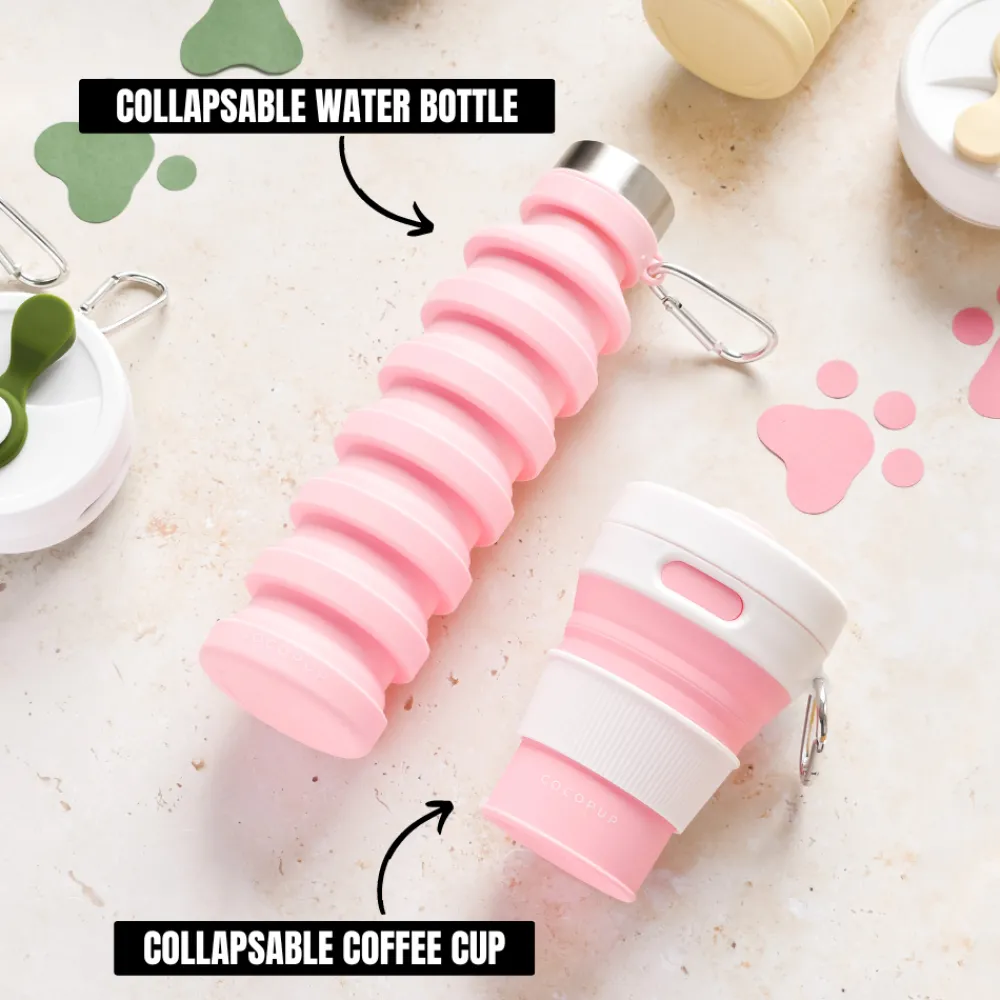 Cocopup Collapsible Water Bottles & Cups | Rucksack Accessories-Collapsible Water Bottle - Pink