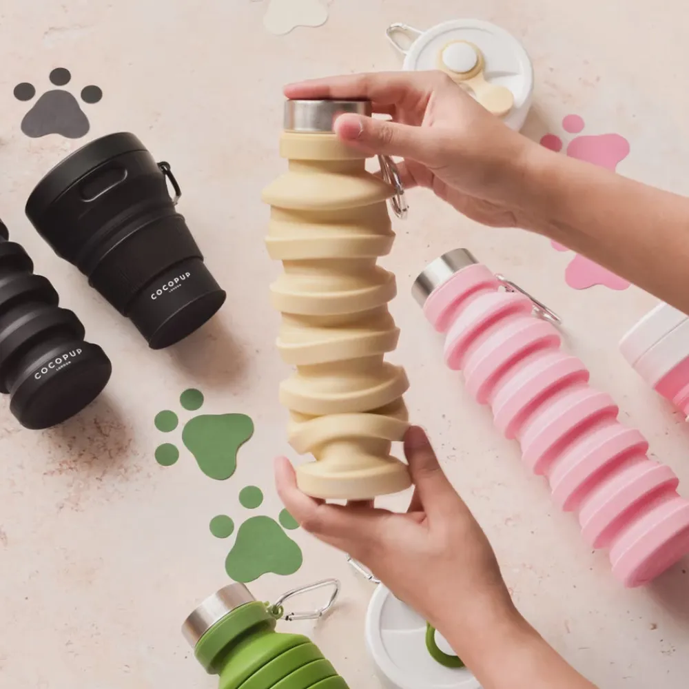 Cocopup Collapsible Water Bottles & Cups | Rucksack Accessories-Collapsible Water Bottle - Nude