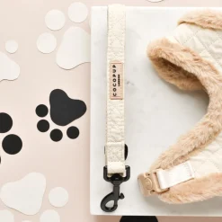Cocopup Adjustable Harness Bundles-Cream Quilted Adjustable Neck Harness, Lead & Collar Bundle