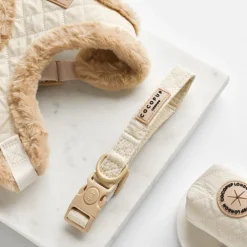 Cocopup Adjustable Harness Bundles-Cream Quilted Adjustable Neck Harness, Lead & Collar Bundle