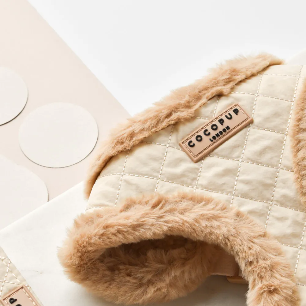 Cocopup Adjustable Harness Bundles-Cream Quilted Adjustable Neck Harness, Lead & Collar Bundle