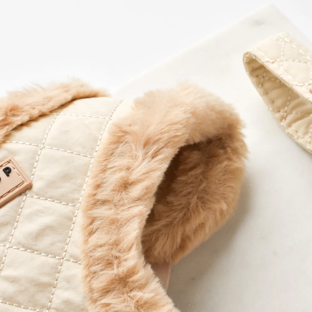 Cocopup Adjustable Harness Bundles-Cream Quilted Adjustable Neck Harness, Lead & Collar Bundle