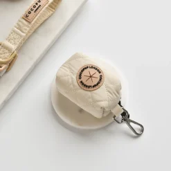 Cocopup Poop Bag Holders | Poop Bag Holders-Cream Quilted Poop Bag Holder