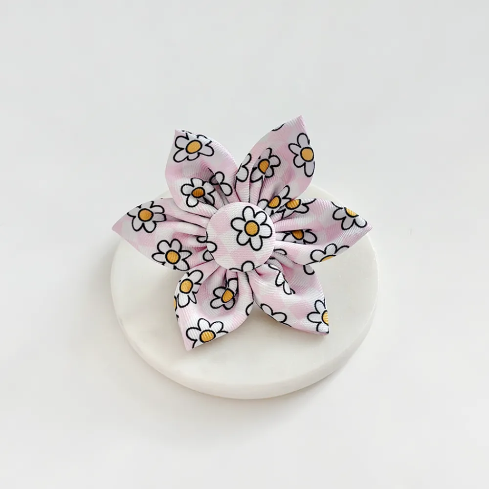 Cocopup Collar Flowers-Daisy Gingham Rave Collar Flower