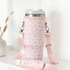 Cocopup Tumbler Carry Cases-Ditsy Floral Pink Tumbler Carry Case by Coconut Lane