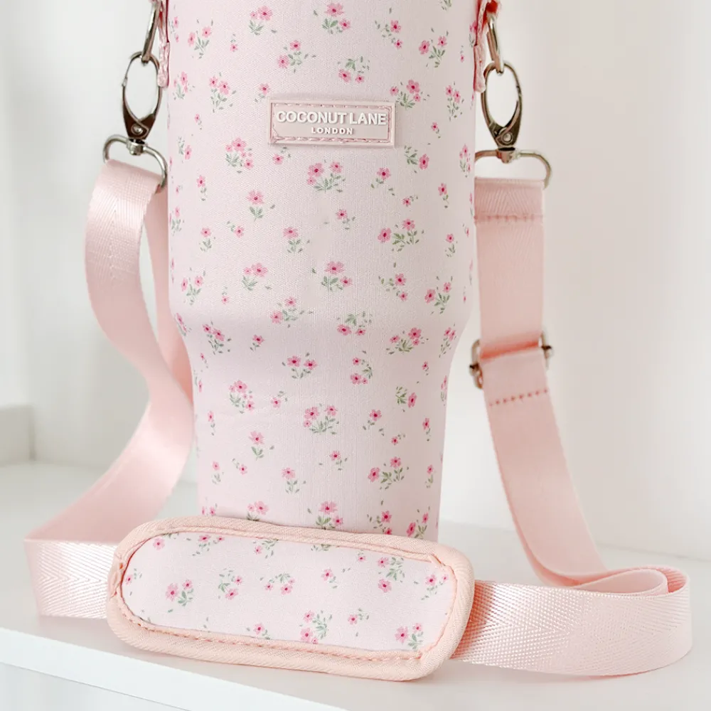 Cocopup Tumbler Carry Cases-Ditsy Floral Pink Tumbler Carry Case by Coconut Lane
