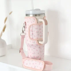 Cocopup Tumbler Carry Cases-Ditsy Floral Pink Tumbler Carry Case by Coconut Lane