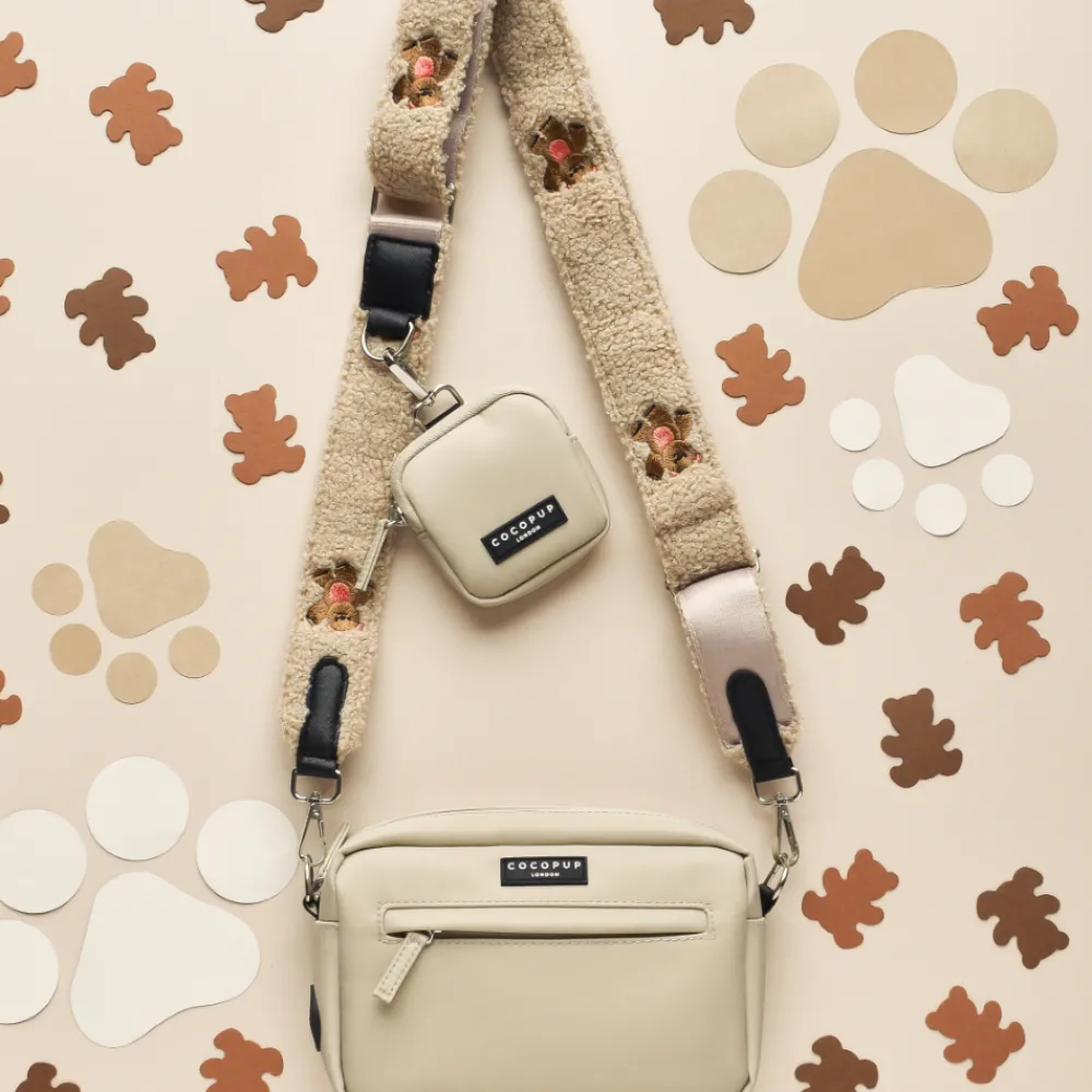 Cocopup Classic Bag Bundles-Dog Walking Caramel Latte Bag Bundle - Theo Embroidered Teddy