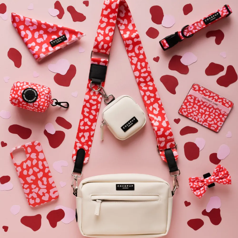 Cocopup Classic Bag Bundles-Dog Walking Oyster White Bag Bundle - Red & Pink Leopard