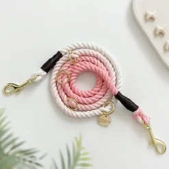 Cocopup Rope Leads-Double Ended Rope Lead - Baby Pink