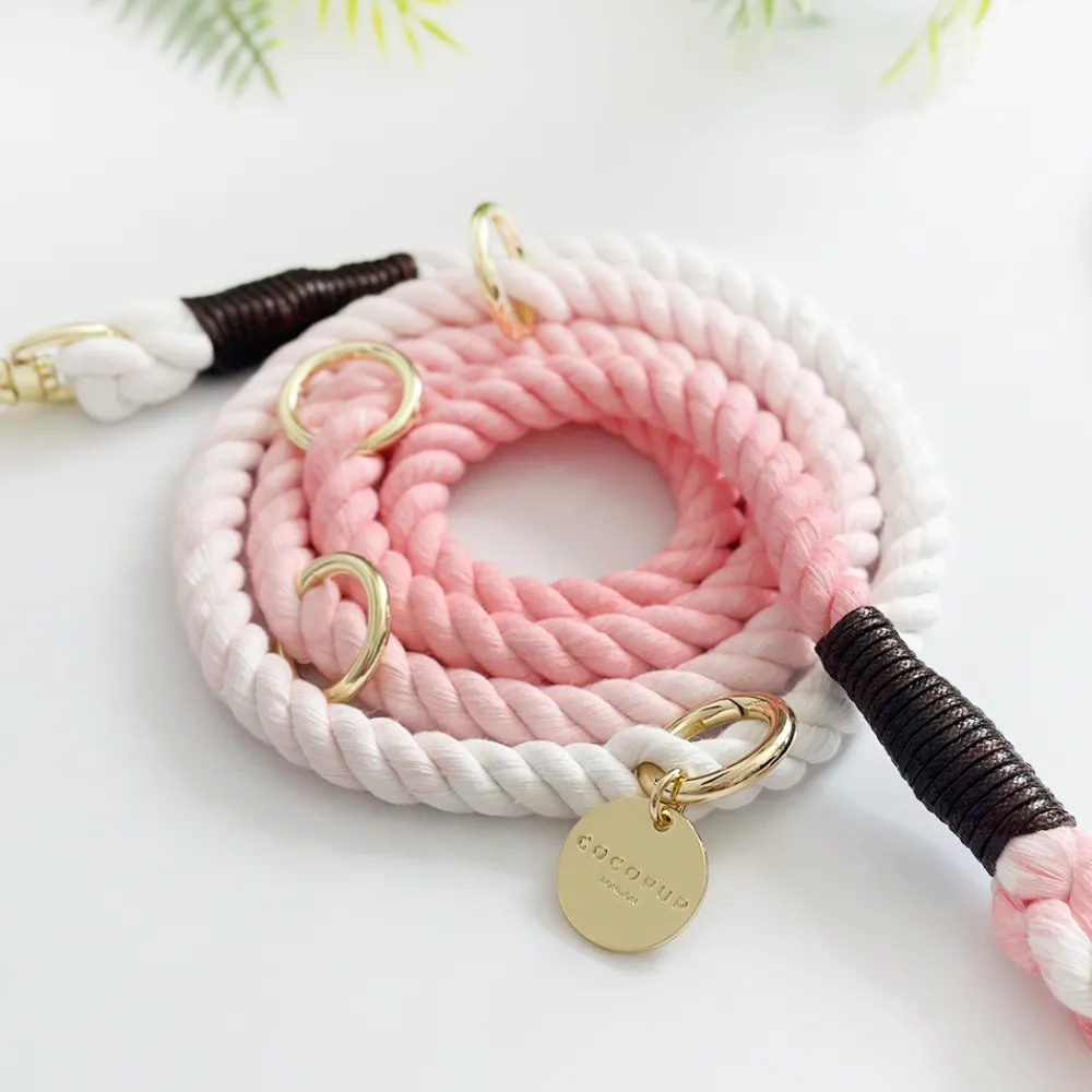 Cocopup Rope Leads-Double Ended Rope Lead - Baby Pink