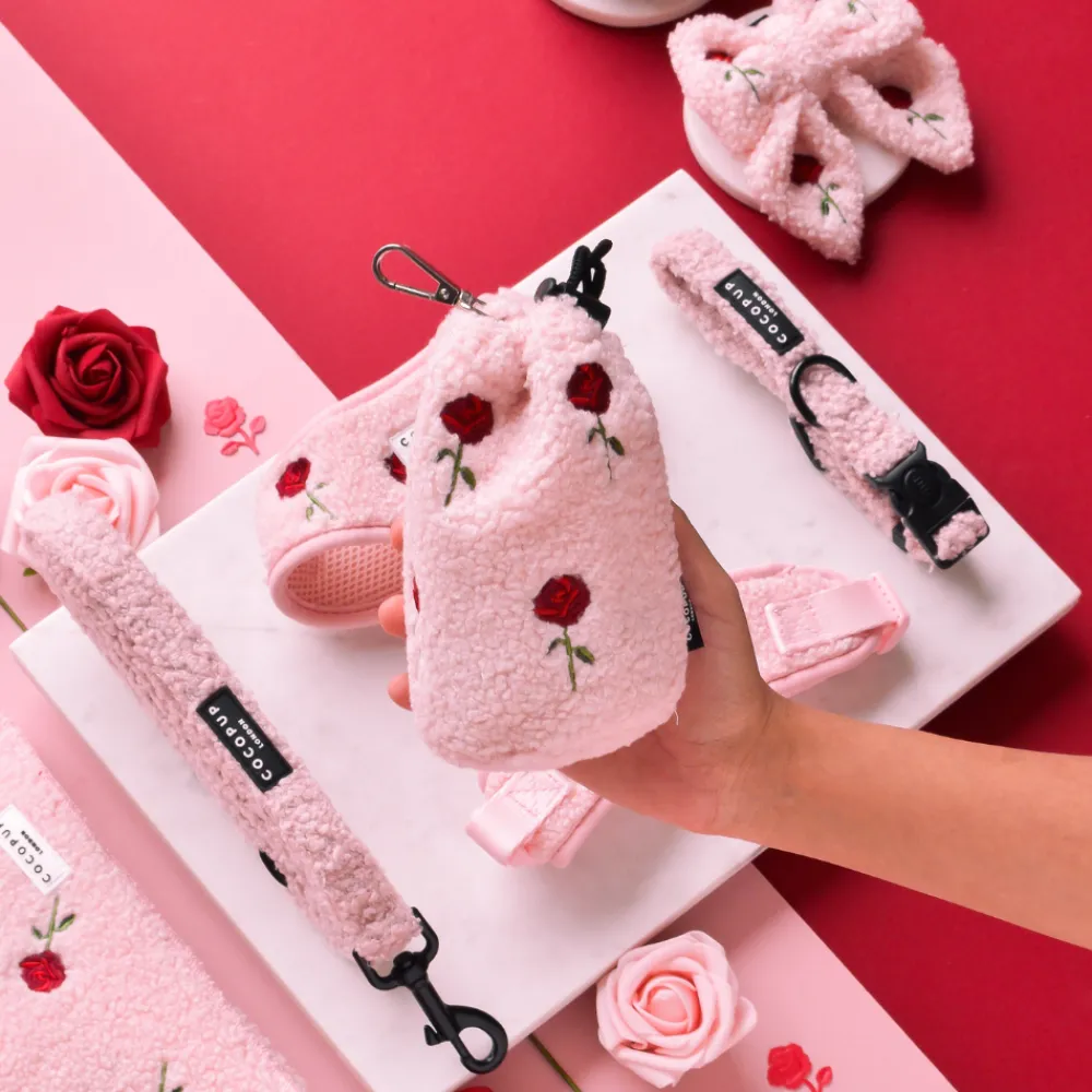Cocopup Drawstring Treat Pouches | Rucksack Accessories-Drawstring Treat Pouch - Embroidered Roses Teddy