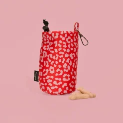 Cocopup Drawstring Treat Pouches | Rucksack Accessories-Drawstring Treat Pouch - Red & Pink Leopard