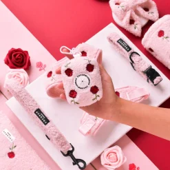 Cocopup Poop Bag Holders | Poop Bag Holders-Embroidered Roses Teddy Poop Bag Holder