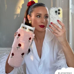 Cocopup Tumbler Carry Cases-Embroidered Roses Tumbler Carry Case by Coconut Lane