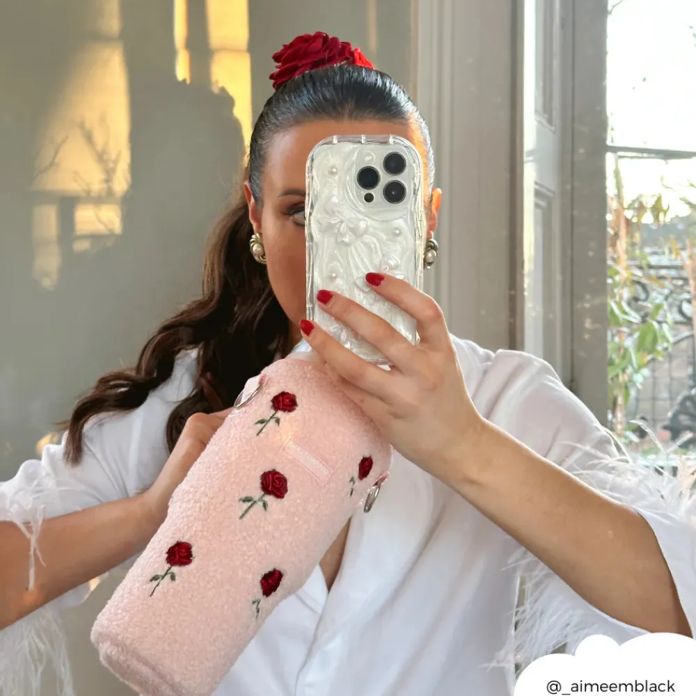 Cocopup Tumbler Carry Cases-Embroidered Roses Tumbler Carry Case by Coconut Lane