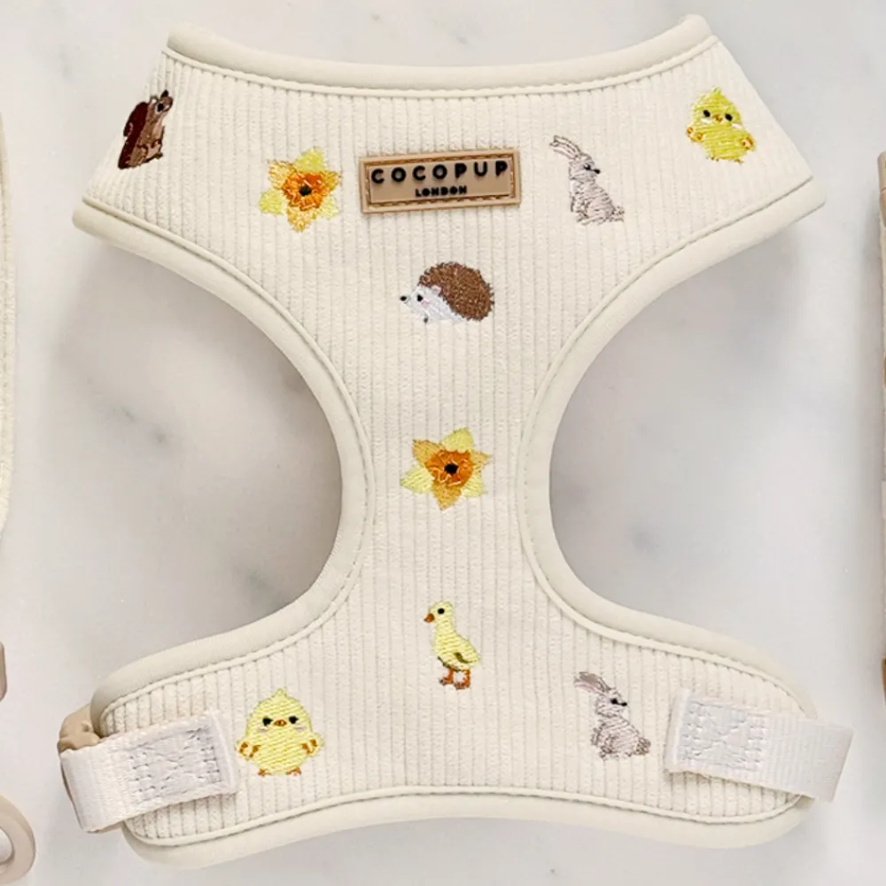 Cocopup Adjustable Neck Harnesses-Embroidered Woodland Walkies Adjustable Neck HARNESS