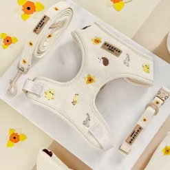 Cocopup Adjustable Harness Bundles-Embroidered Woodland Walkies Adjustable Neck Harness, Lead & Collar Bundle