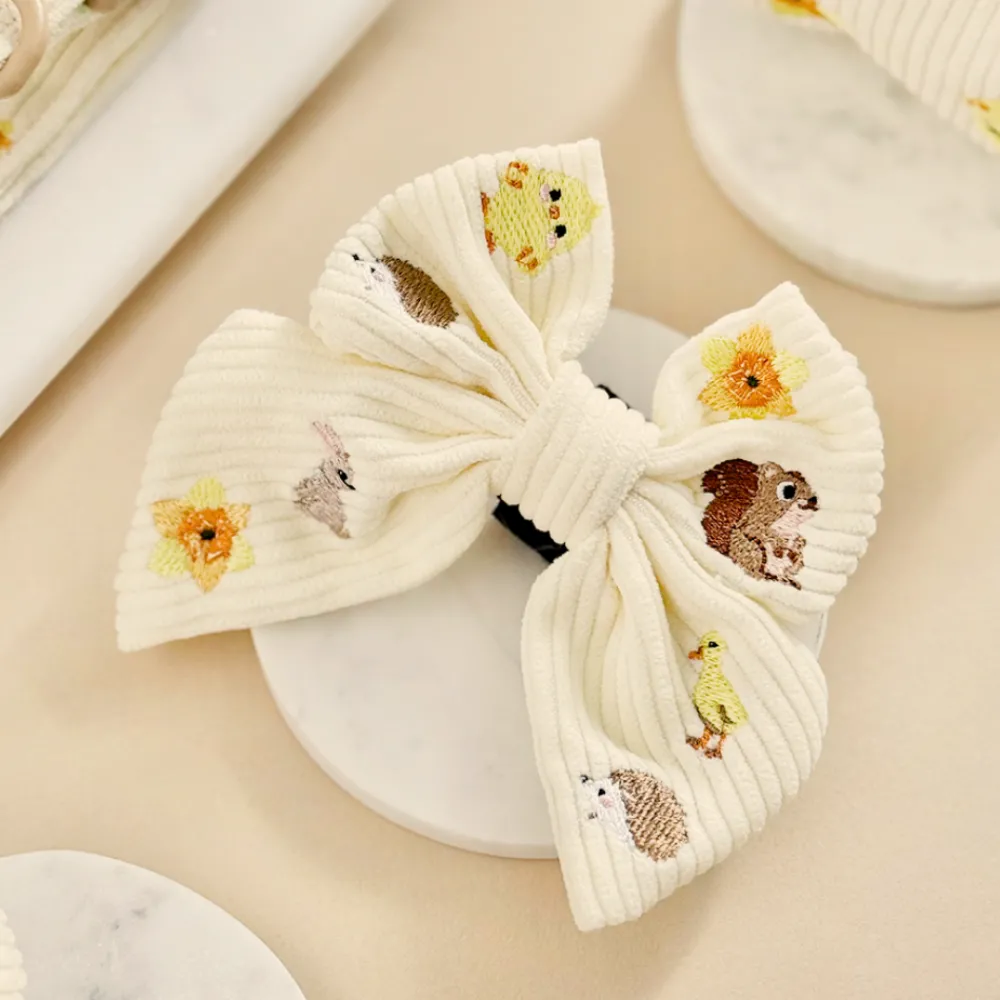 Cocopup Sailor Bow Ties-Embroidered Woodland Walkies Sailor Bow Tie
