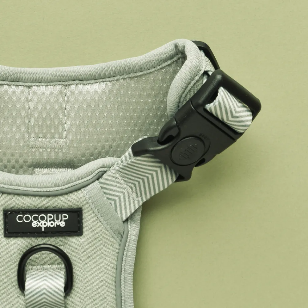 Cocopup Adjustable Neck Harnesses | Cocopup Explore Harnesses ⛰️-Explore Harness - Sage Tweed