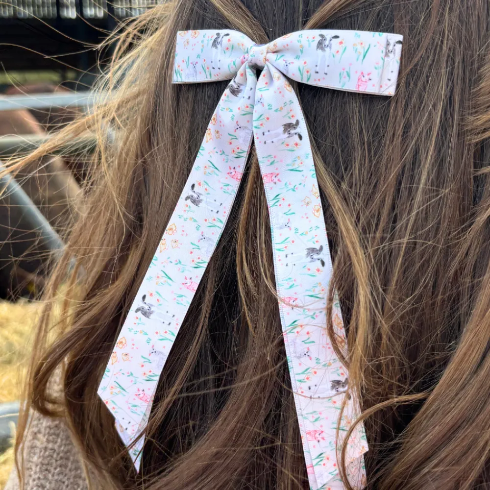 Cocopup Ribbon Bow Clips-Farmyard Friends Ribbon Bow Clip - By Coconut Lane