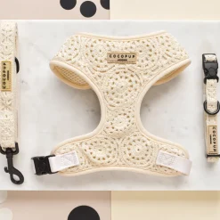 Cocopup Adjustable Harness Bundles-Festival Crochet Adjustable Neck Harness, Lead & Collar Bundle