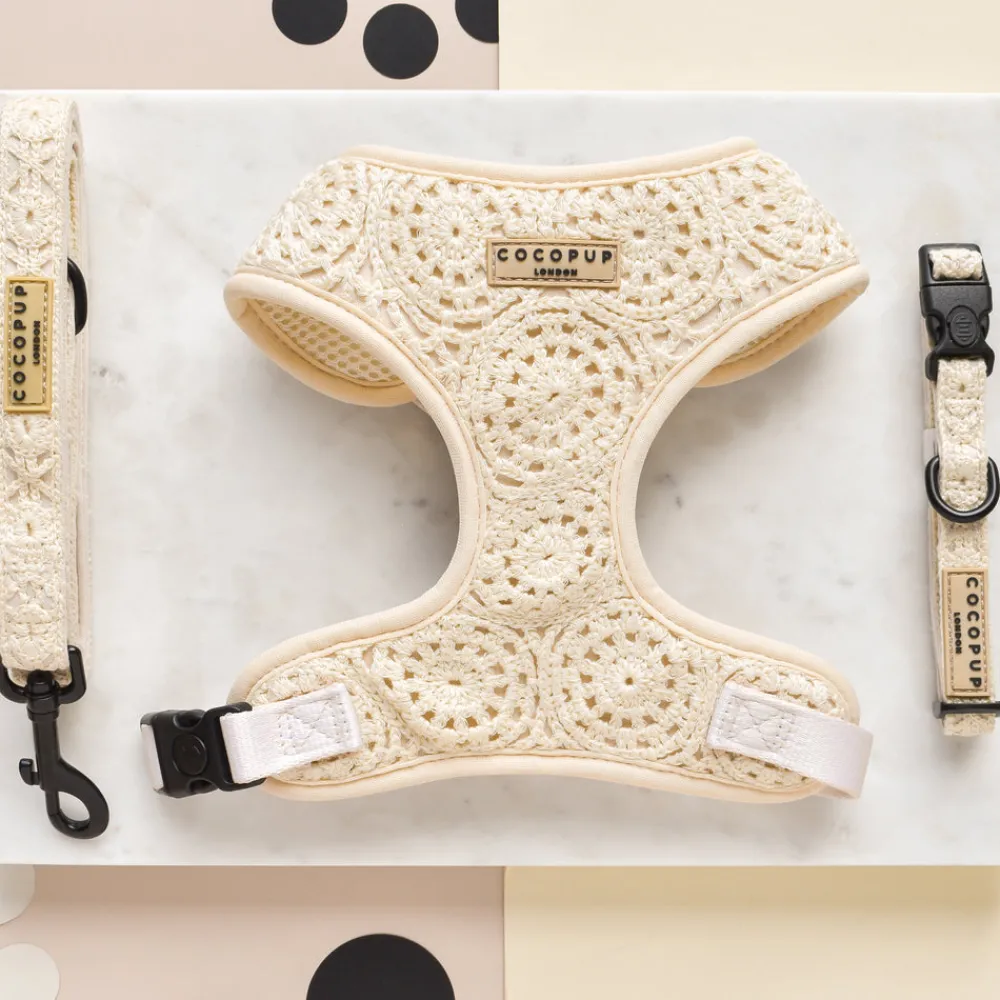 Cocopup Adjustable Harness Bundles-Festival Crochet Adjustable Neck Harness, Lead & Collar Bundle