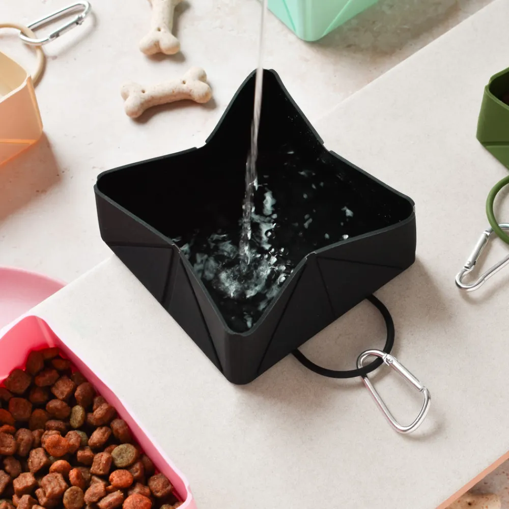 Cocopup Foldable Bowls | Foldable Bowls-Foldable Travel Bowl - Black