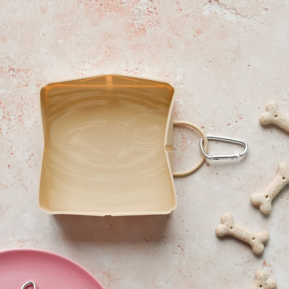 Cocopup Foldable Bowls | Foldable Bowls-Foldable Travel Bowl - Nude