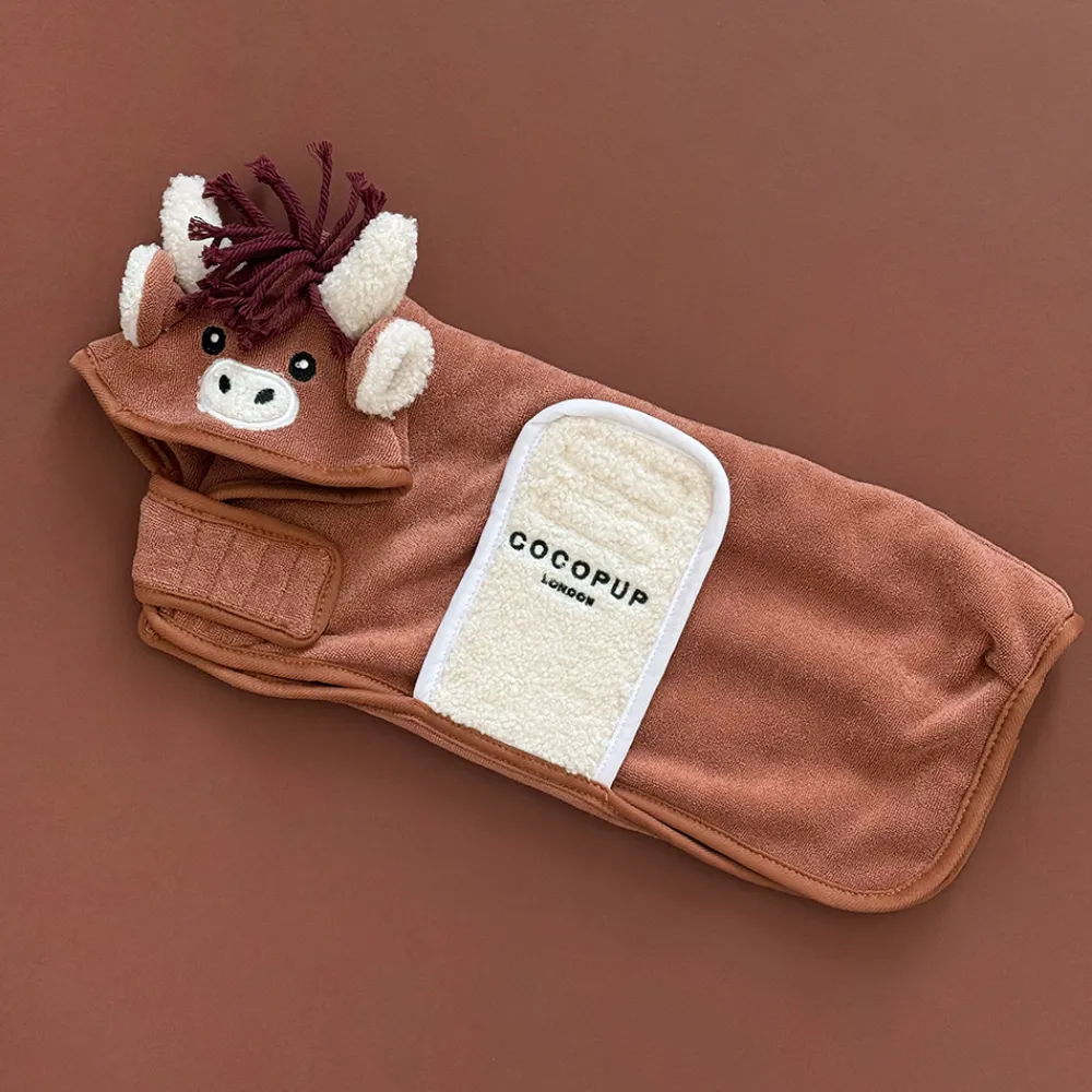 Cocopup Drying Robes ð§-Harold the Highland Cow Drying Robe