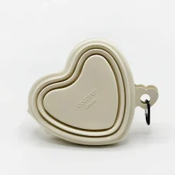 Cocopup Foldable Bowls | Foldable Bowls-Heart Collapsible Bowl - Cream