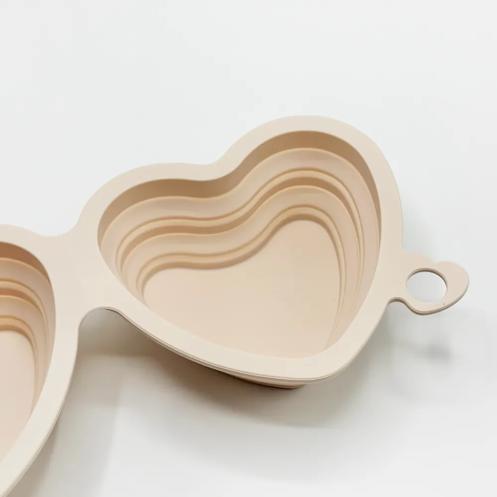 Cocopup Foldable Bowls | Foldable Bowls-Heart Collapsible Bowl - Pink
