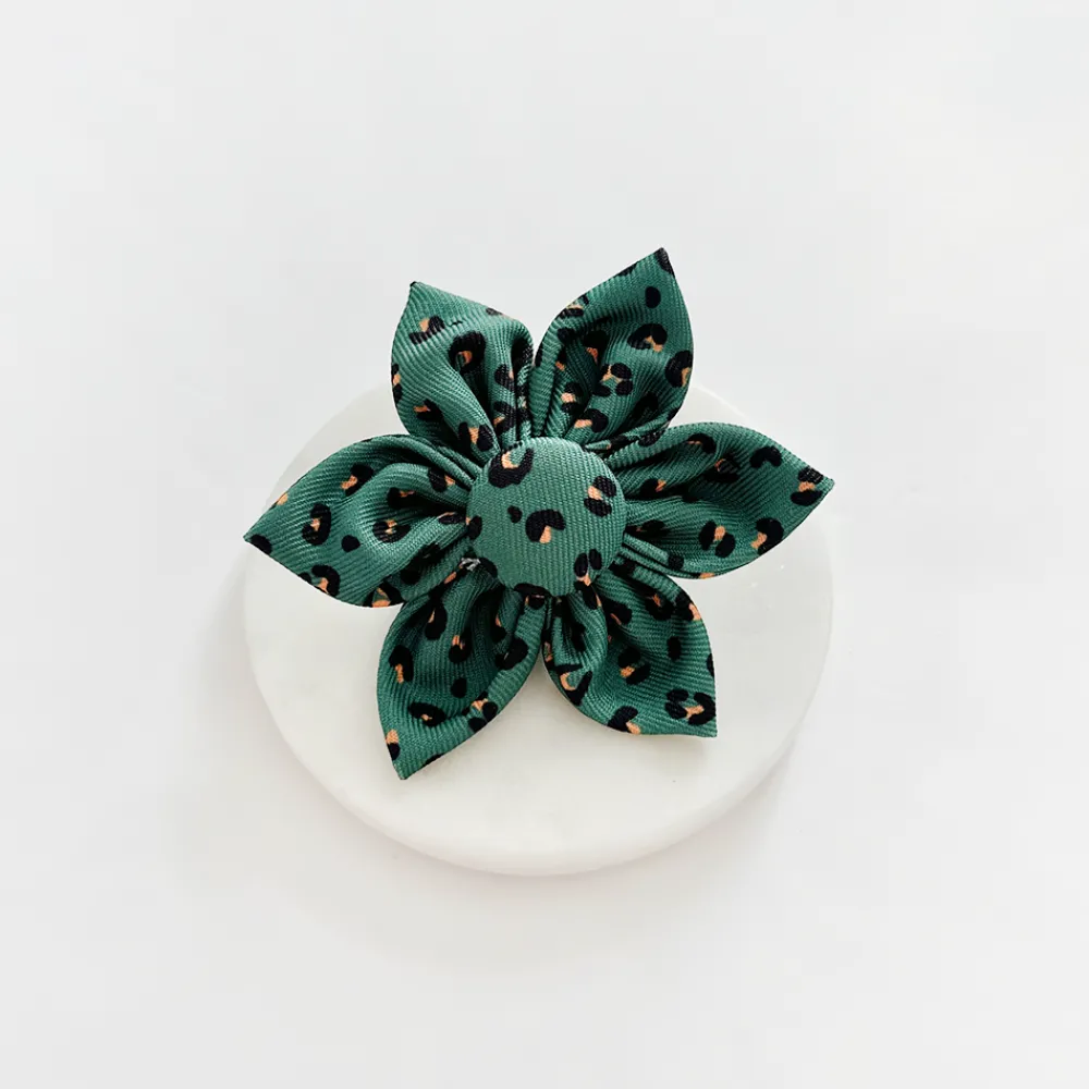 Cocopup Collar Flowers | Collar Flowers-Khaki Leopard Collar Flower