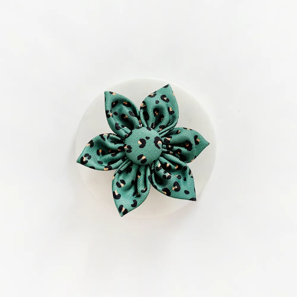 Cocopup Collar Flowers | Collar Flowers-Khaki Leopard Collar Flower