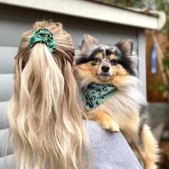 Cocopup Scrunchies-Khaki Leopard Scrunchie by Coconut Lane