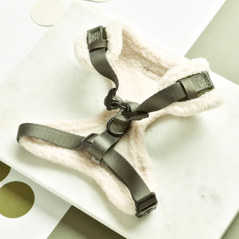 Cocopup Adjustable Neck Harnesses-Khaki Quilted Adjustable Neck HARNESS
