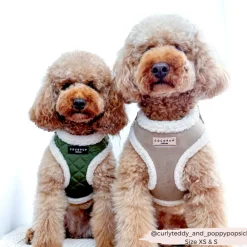Cocopup Adjustable Neck Harnesses-Khaki Quilted Adjustable Neck HARNESS