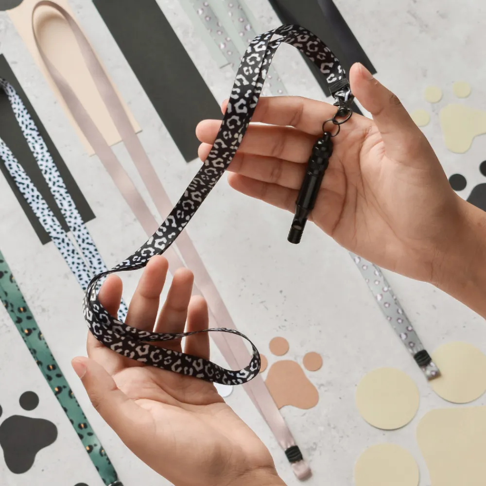 Cocopup Whistles & Lanyards | Whistles & Lanyards-Lanyard - Black Leopard