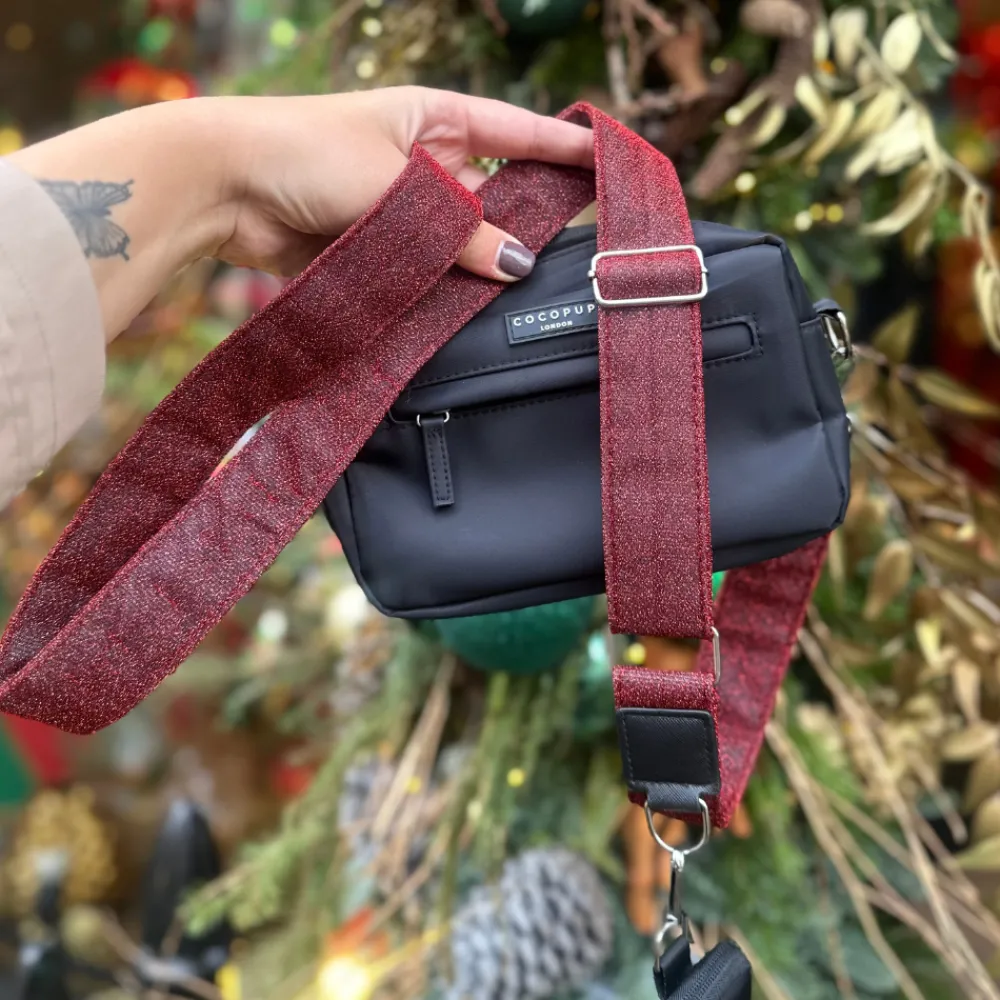 Cocopup Bag Straps-Limited Edition Bag Strap - Burgundy Sparkle Pup