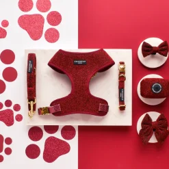Cocopup Adjustable Neck Harnesses-Limited Edition Burgundy Sparkle Pup Adjustable Neck HARNESS